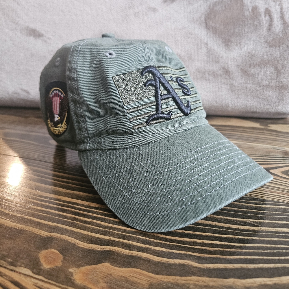 Oakland Athletics Armed Forces Day 9TWENTY Adjustable Hat - Sage Green